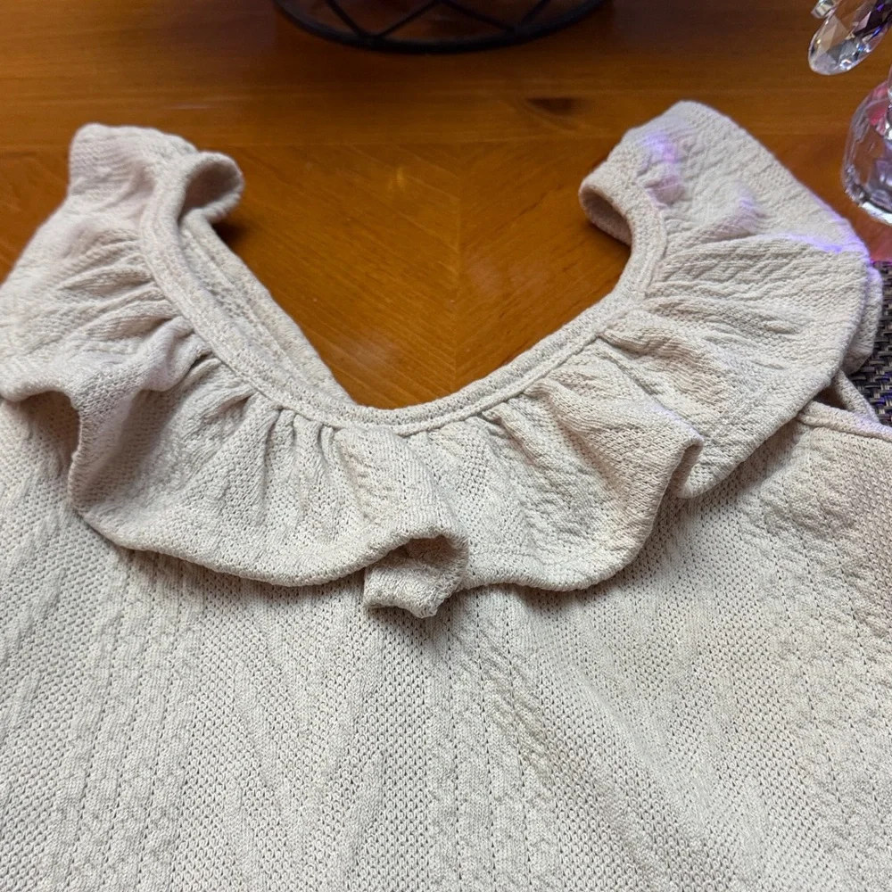 BiBi Beige Ruffled Blouse - Picture 3 of 3